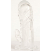 Прозрачная гелевая насадка с клиторальным отростком - 13 см. - Toyfa Basic - в Санкт-Петербурге купить с доставкой