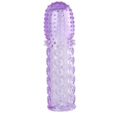 Насадка гелевая фиолетовая с точками, шипами и наплывами - 13,5 см. - Toyfa Basic - в Санкт-Петербурге купить с доставкой
