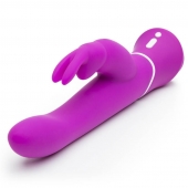 Лиловый вибратор-кролик Curve Rechargeable Rabbit Vibrator - 25,4 см. - Happy Rabbit