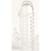 Гелевая прозрачная насадка с 2 отростками - 13 см. - Toyfa Basic - в Санкт-Петербурге купить с доставкой