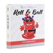 Стимулирующий презерватив-насадка Roll   Ball Strawberry - Sitabella - купить с доставкой в Санкт-Петербурге