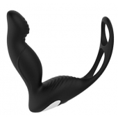 Черный вибромассажер простаты P-PLEASER W ERECTION ENHANCE - Dream Toys - в Санкт-Петербурге купить с доставкой