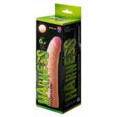 Телесная изогнутая насадка на Harness с коннектором GREEN LINE - 18 см. - LOVETOY (А-Полимер) - купить с доставкой в Санкт-Петербурге