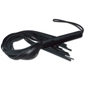 Чёрная кожаная плеть с жесткой ручкой - 63 см. - Sitabella - купить с доставкой в Санкт-Петербурге