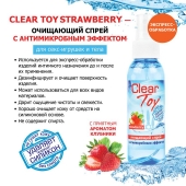 Очищающий спрей для игрушек CLEAR TOY Strawberry - 100 мл. - Биоритм - купить с доставкой в Санкт-Петербурге