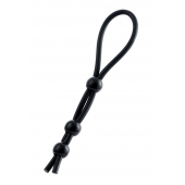 Черное лассо на пенис с тремя бусинами - A-toys - в Санкт-Петербурге купить с доставкой