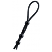 Черное лассо на пенис с тремя бусинами - A-toys - в Санкт-Петербурге купить с доставкой