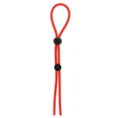 Красное лассо на пенис с двумя бусинами STRETCHY LASSO CAGE - Dream Toys - в Санкт-Петербурге купить с доставкой