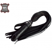 Черная плеть  Ковбой  с ручкой-фаллосом - 55 см. - Sitabella - купить с доставкой в Санкт-Петербурге