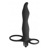 Черная вибронасадка для двойного проникновения Flirtini - 15,9 см. - Lola Games - купить с доставкой в Санкт-Петербурге