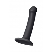 Черный фаллос на присоске Silicone Bendable Dildo S - 17 см. - Strap-on-me - купить с доставкой в Санкт-Петербурге