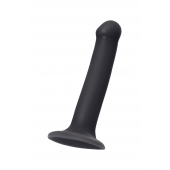 Черный фаллос на присоске Silicone Bendable Dildo M - 18 см. - Strap-on-me - купить с доставкой в Санкт-Петербурге