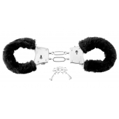 Меховые чёрные наручники Beginner s Furry Cuffs - Pipedream - купить с доставкой в Санкт-Петербурге