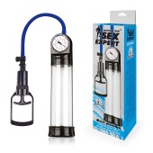 Прозрачная вакуумная помпа Sex Expert с манометром - Sex Expert - в Санкт-Петербурге купить с доставкой