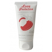 Лубрикант на водной основе с ароматом малины Love Protection Strawberry - 50 мл. - Lola Games - купить с доставкой в Санкт-Петербурге