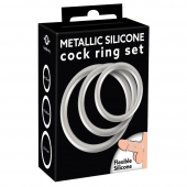 Набор из 3 эрекционных колец под металл Metallic Silicone Cock Ring Set - Orion - в Санкт-Петербурге купить с доставкой