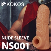 Телесная открытая насадка-реалистик с подхватом мошонки Nude Sleeve M - 12 см. - KOKOS - в Санкт-Петербурге купить с доставкой