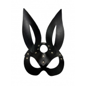 Черная кожаная маска зайки Miss Bunny - БДСМ Арсенал - купить с доставкой в Санкт-Петербурге