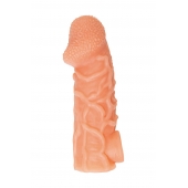 Телесная закрытая насадка с венками Cock Sleeve Size M - 15,6 см. - KOKOS - в Санкт-Петербурге купить с доставкой