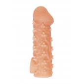 Телесная закрытая насадка с пучками шишечек Cock Sleeve Size L - 17,6 см. - KOKOS - в Санкт-Петербурге купить с доставкой