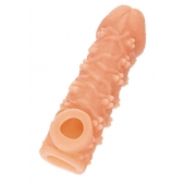 Телесная закрытая насадка с пучками шишечек Cock Sleeve Size L - 17,6 см. - KOKOS - в Санкт-Петербурге купить с доставкой