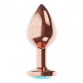 Пробка цвета розового золота с малиновым кристаллом Diamond Topaz Shine L - 8,3 см. - Lola Games - купить с доставкой в Санкт-Петербурге