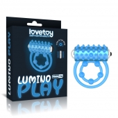 Голубое, светящееся в темноте виброкольцо Lumino Play Vibrating Penis Ring - Lovetoy - в Санкт-Петербурге купить с доставкой