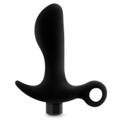 Черный анальный вибратор Silicone Vibrating Prostate Massager 01 - 10,8 см. - Blush Novelties - в Санкт-Петербурге купить с доставкой