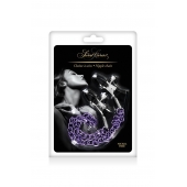 Зажимы для сосков с фиолетовой цепочкой Sweet Caress Nipple Chain - Sweet Caress - купить с доставкой в Санкт-Петербурге