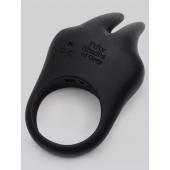 Черное эрекционное виброкольцо Sensation Rechargeable Vibrating Rabbit Love Ring - Fifty Shades of Grey - в Санкт-Петербурге купить с доставкой