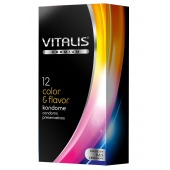 Цветные ароматизированные презервативы VITALIS PREMIUM color   flavor - 12 шт. - Vitalis - купить с доставкой в Санкт-Петербурге
