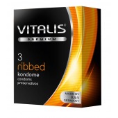 Ребристые презервативы VITALIS PREMIUM ribbed - 3 шт. - Vitalis - купить с доставкой в Санкт-Петербурге