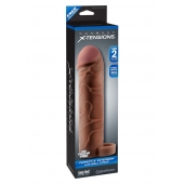 Коричневая насадка с кольцом Perfect 2 Extension with Ball Strap - 19 см. - Pipedream - в Санкт-Петербурге купить с доставкой