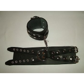 Чёрные кожаные наручники  Крест  без подкладки - Подиум - купить с доставкой в Санкт-Петербурге