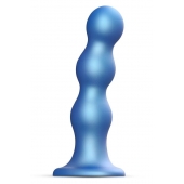 Голубая насадка Strap-On-Me Dildo Plug Balls size L - Strap-on-me - купить с доставкой в Санкт-Петербурге