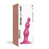Розовая насадка Strap-On-Me Dildo Plug Beads size S - Strap-on-me - купить с доставкой в Санкт-Петербурге