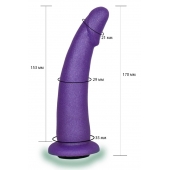 Фиолетовая гладкая изогнутая насадка-плаг - 17 см. - LOVETOY (А-Полимер) - купить с доставкой в Санкт-Петербурге