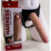 Насадка-фаллос в комплекте с трусиками Harness - 21,6 см. - LOVETOY (А-Полимер) - купить с доставкой в Санкт-Петербурге