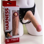 Страпон Harness из двух предметов: регулируемые трусики и насадка-фаллос - 17,5 см. - LOVETOY (А-Полимер) - купить с доставкой в Санкт-Петербурге