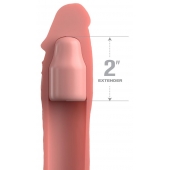 Телесная насадка-удлинитель 2 Inch Silicone X-tension with Strap - 20,3 см. - Pipedream - в Санкт-Петербурге купить с доставкой