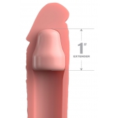 Телесная насадка-удлинитель 1 Inch Silicone X-tension - 17,8 см. - Pipedream - в Санкт-Петербурге купить с доставкой