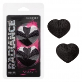 Черные пэстисы в форме сердечек Heart Pasties - California Exotic Novelties - купить с доставкой в Санкт-Петербурге