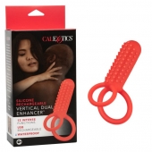 Красное эрекционное кольцо Silicone Rechargeable Vertical Dual Enhancer - California Exotic Novelties - в Санкт-Петербурге купить с доставкой