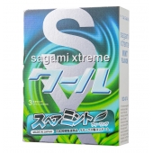 Презервативы Sagami Xtreme Mint с ароматом мяты - 3 шт. - Sagami - купить с доставкой в Санкт-Петербурге