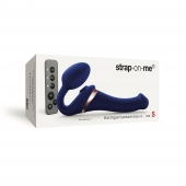 Синий безремневой страпон Multi Orgasm Size S с клиторальной стимуляцией - Strap-on-me - купить с доставкой в Санкт-Петербурге