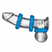 Комплект из трех голубых эрекционных колец 3-Pack Ribbed Rider Cock Ring Set - BlueLine - в Санкт-Петербурге купить с доставкой