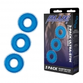 Комплект из трех голубых колец для эрекции 3-Pack Ultra-Stim Stretch Cock Rings - BlueLine - в Санкт-Петербурге купить с доставкой