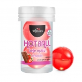 Лубрикант на масляной основе Hot Ball Beija Muito с ароматом шоколада и клубники (2 шарика по 3 гр.) - HotFlowers - купить с доставкой в Санкт-Петербурге