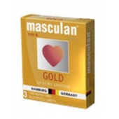 Презервативы Masculan Ultra Gold с золотым напылением и ароматом ванили - 3 шт. - Masculan - купить с доставкой в Санкт-Петербурге