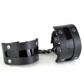Чёрные наручники с вставкой «Пятница» - Sitabella - купить с доставкой в Санкт-Петербурге